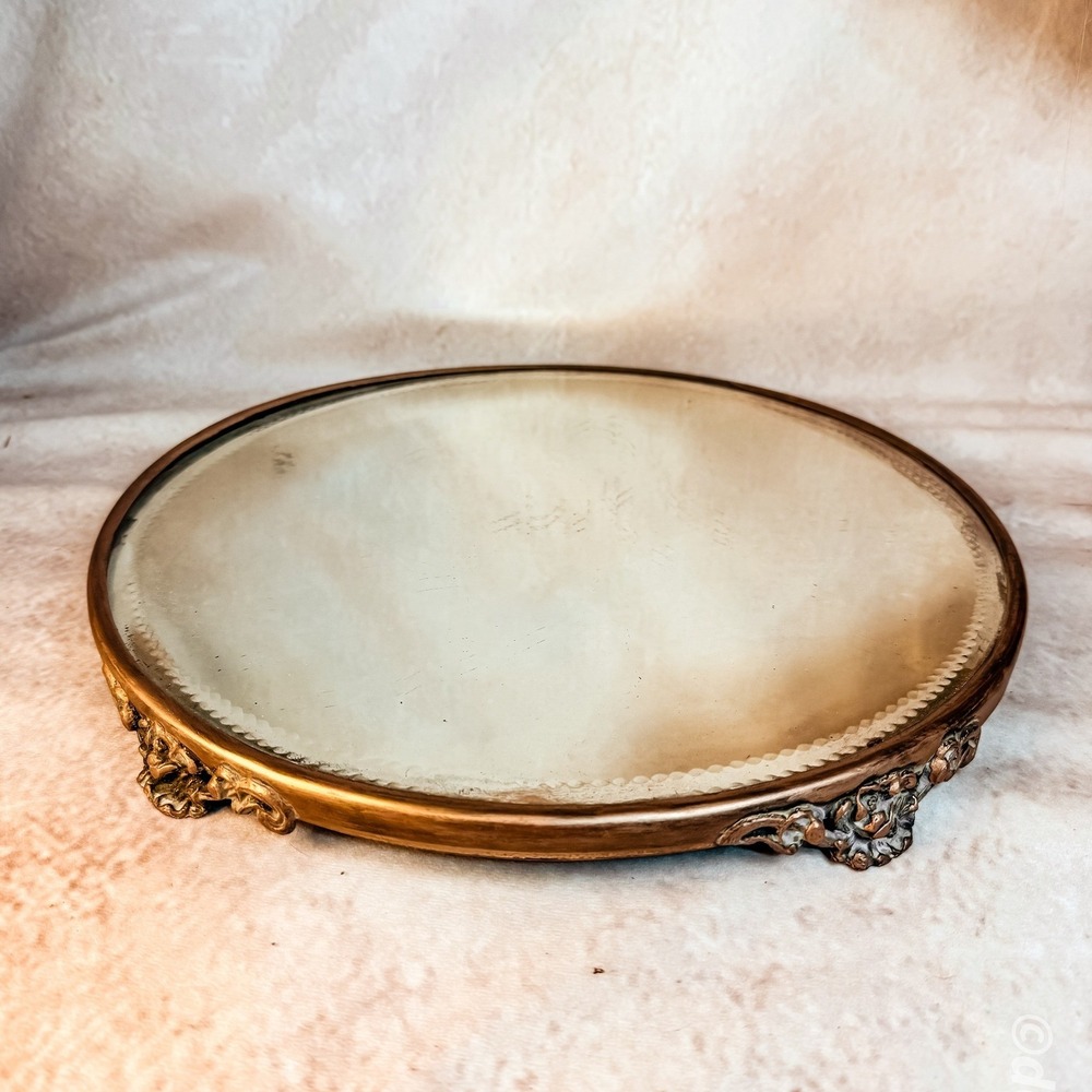 Antique French Gilt Beveled Mirror Tray - Picture 2 of 7